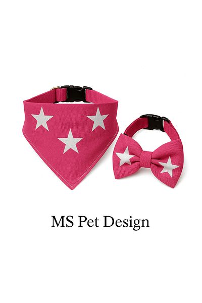 MS Pet Design Adjustable Cat Dog Bandana Bow Tie Set