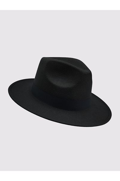 Milleniva Черна зимна филцова шапка Fedora