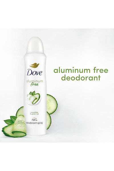 Dove مزيل عرق للنساء برائحة الخيار والشاي الأخضر 0% ألومنيوم 150 مل