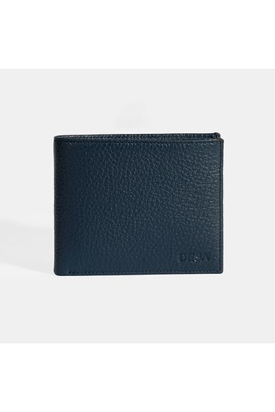 Desa Men's Navy Blue Leather Wallet
