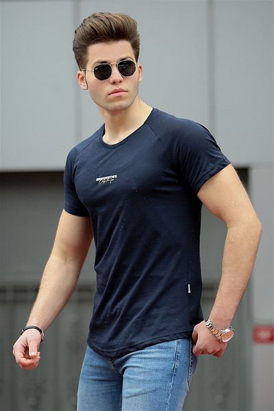 Madmext Ανδρικό μπλουζάκι Basic Navy Blue 4516