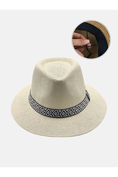 Milleniva Літній солом'яний капелюх-панама Trilby в кольорі екрю