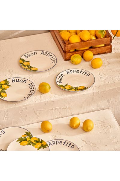 Bella Maison Set of 6 Cake Plates Lemoncello Porcelain (19 cm)