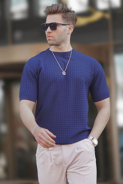 Madmext Tricou pentru bărbați, albastru marin 5685