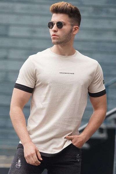 Madmext Ανδρικό μπλουζάκι Basic Beige 4459