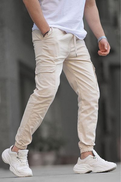 Madmext Stone Color Cargo Pocket Jogger Kalhoty 5437