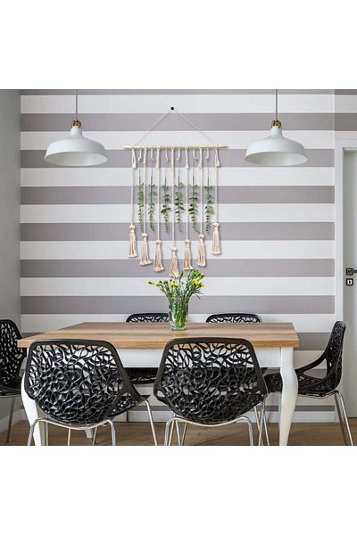 Amurhey Wall Decoration With Eucalyptus And Photo Clips, Macrame/wood, Green/white, 90 X 40 Cm
