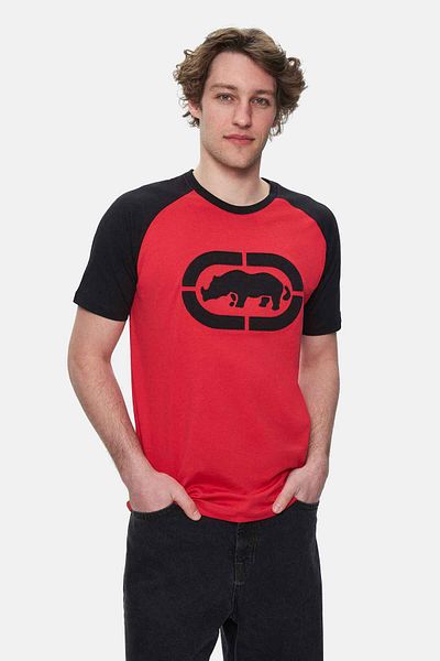 ECKO UNLTD Osvaldo Red Crew Neck Embroidered Standard Fit Men's Tshirt