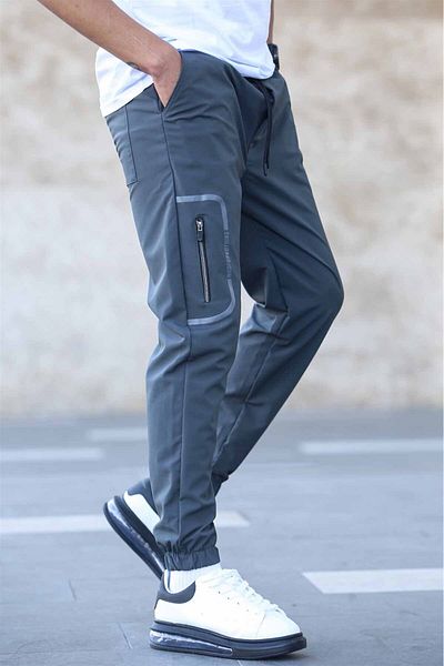 Madmext Smoked Parachute Fabric Pocket Detailed Jogger Pants 5483