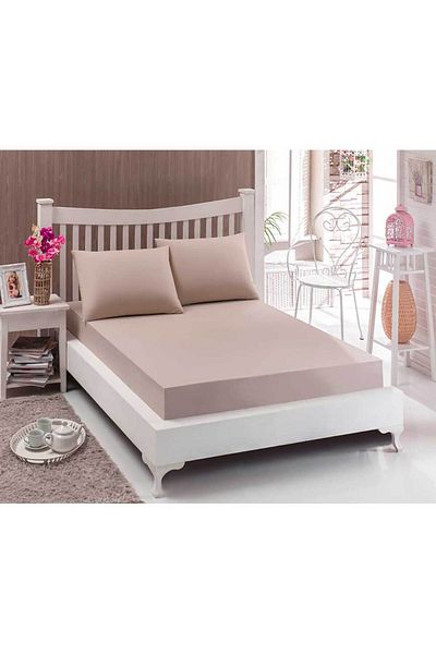 Homelux Bed sheet for 2 people, Home, 100% cotton, 240x260 cm, beige