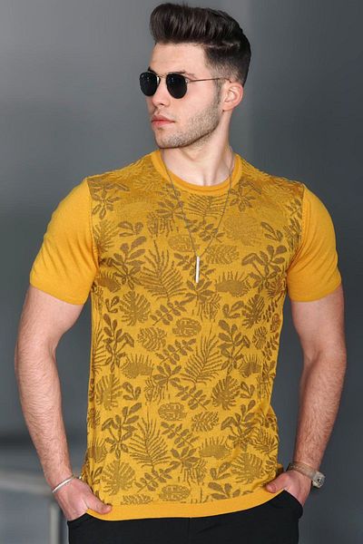 Madmext Ανδρικό μπλουζάκι Mustard 5088