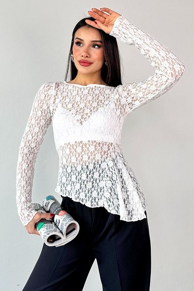 Cappmoda BLZ-13522 Μπλούζα με λευκή λαιμόκοψη
