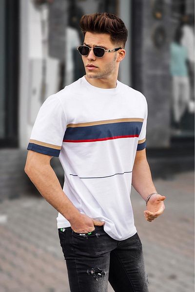 Madmext Tricou alb pentru bărbați 5372