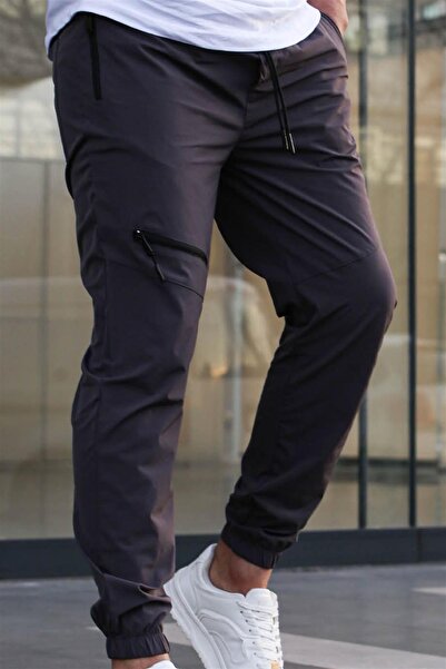 Madmext Detailní padákové kalhoty Jogger se zakouřeným zipem