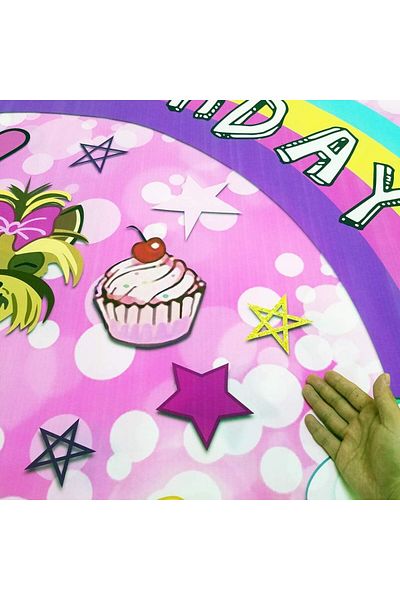 Aosto Banner "Happy Birthday" Aosto, vinyl, multicolored, 150 x 100 cm