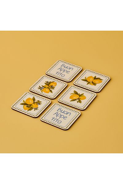 Bella Maison Set of 6 Coasters Lemoncello (10X10 cm)