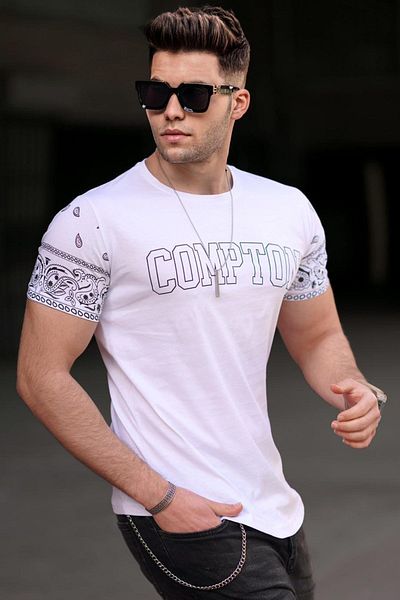 Madmext White Men's T-Shirt 4988