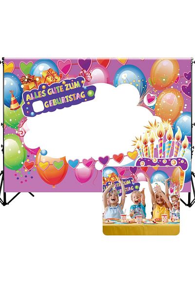 Aot Birthday photo backdrop Aot, vinyl, multicolor, 200 x 150 cm