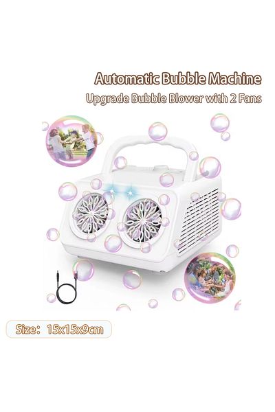 Choice WHITE Automatic Bubble Machine Upgrade Bubble Blower with 2 Fans, 20000+ Bubbles Per Minute Bubbles