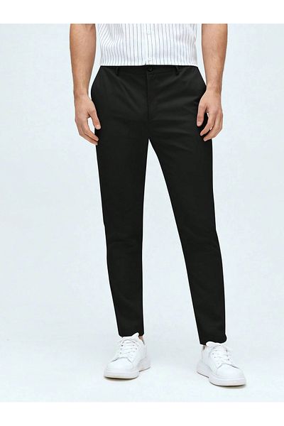 WKM Pantaloni chino de in pentru bărbați, ocazional, cu croiala normală