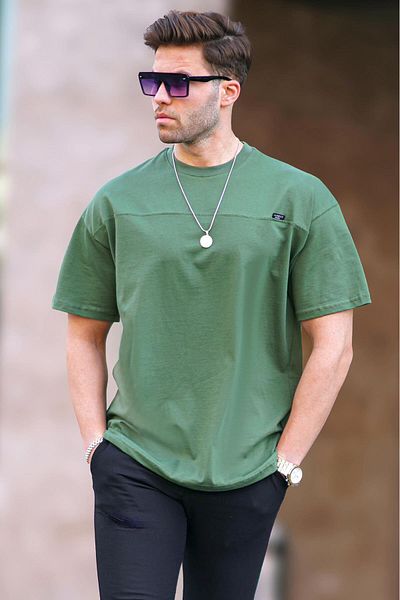 Madmext Ανδρικό T-Shirt Khaki Oversize 6196