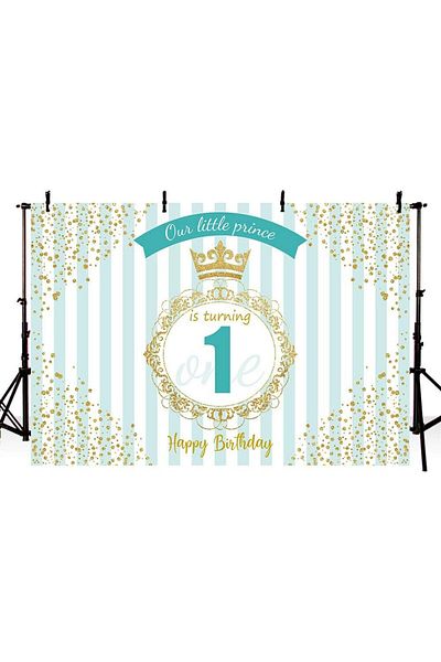 Mehofoto photo backdrop, polyester, white/blue/gold, 210 x 150 cm