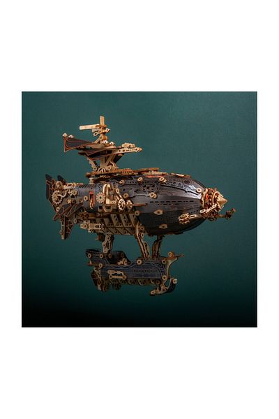 ROKR 3d Puzzle, Mfantasy Airship, Gray, Hc, Wood, 648 Pieces