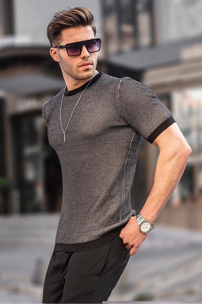 Madmext Ανδρικό Πλεκτό T-Shirt 5076