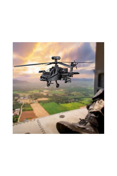 ROKR Puzzle 3D Piececool, Elicopter AH-64 Apache, Metal, 145 piese