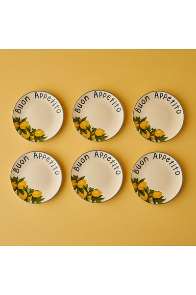 Bella Maison Set of 6 Cake Plates Lemoncello Porcelain (19 cm)