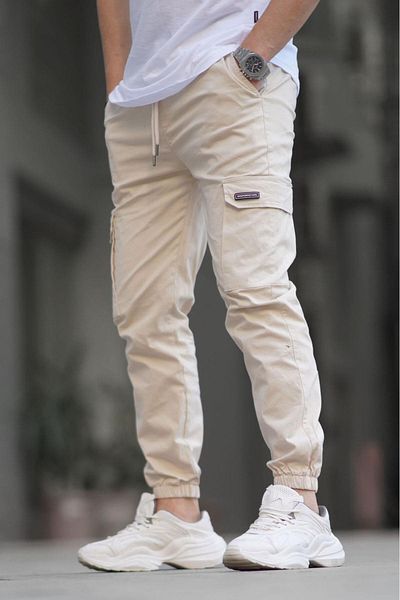 Madmext Stone Color Cargo Pocket Jogger Kalhoty 5437
