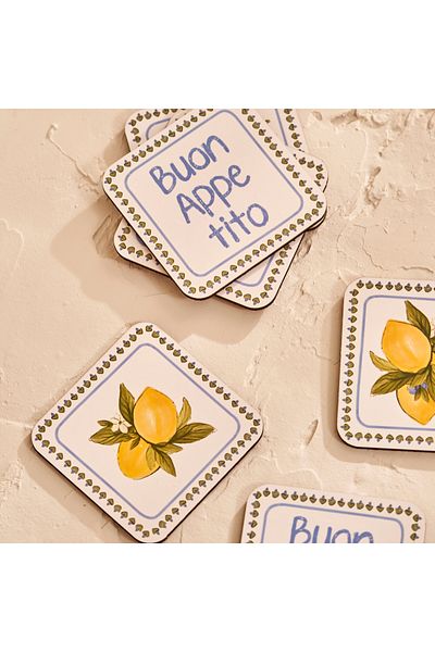 Bella Maison Set of 6 Coasters Lemoncello (10X10 cm)