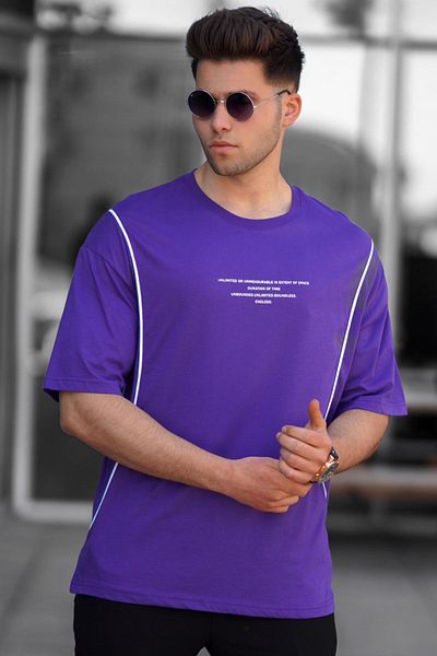 Madmext Μωβ Oversize Ανδρικό T-Shirt 5234