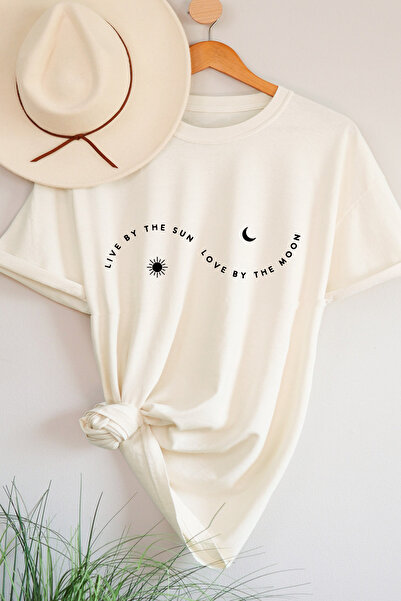 MYADA Tricou oversize cu imprimeu special pentru trăiește fericit cu soarele ...