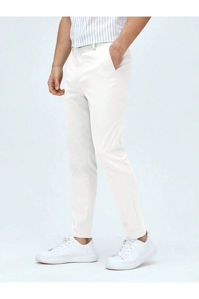 WKM Casual Regular Fit Men's Linen Chino Pants