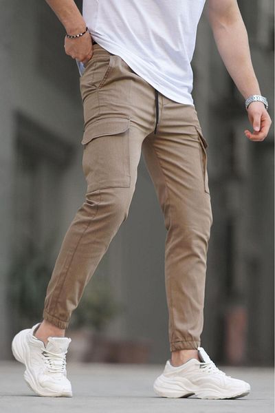 Madmext Ανδρικό παντελόνι Jogger σε καφέ Cargo Pocket 5463