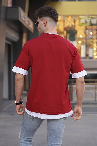 Madmext Ανδρικό μπλουζάκι Claret Red Basic Oversize 5802