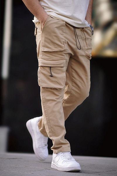 Madmext Ανδρικό παντελόνι Cargo Pocket Beige 6886