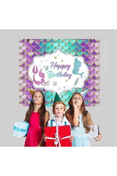 Rzdqzy Birthday photo backdrop Rzdqzy. polyester, multicolor, 80 x 125 cm