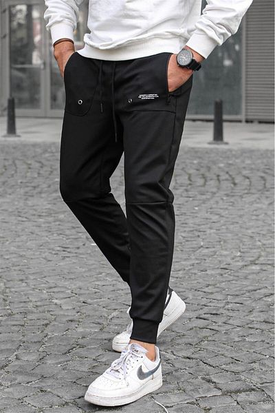 Madmext Black Pocket Detailed Jogger Kalhoty 5484