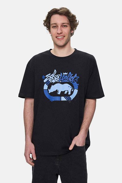 ECKO UNLTD Rhett Black Crew Neck Printed Oversize Men's Tshirt