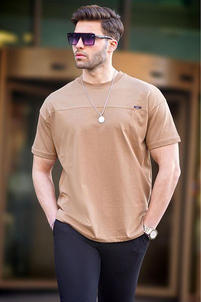 Madmext Ανδρικό T-Shirt Cappuccino Oversize 6196