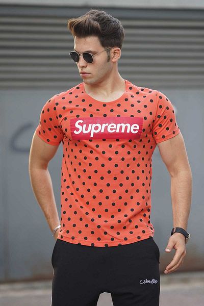 Madmext Ανδρικό T-Shirt Orange Spotted 2640