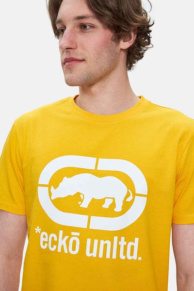 ECKO UNLTD Marc Yellow Crew Neck Printed Standard Fit Men's Tshirt