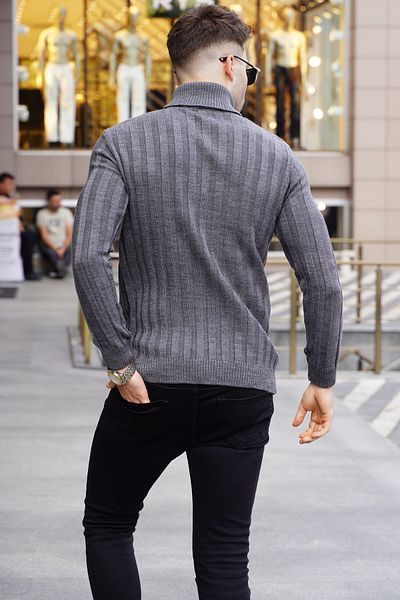 Madmext Anthrazitfarbener Rollkragenpullover 5764