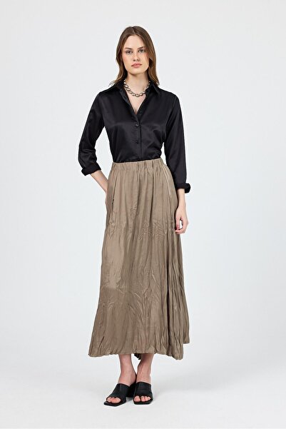 Rays Хакі Крашлі Зморшкувата Тканина Спідниця 9470