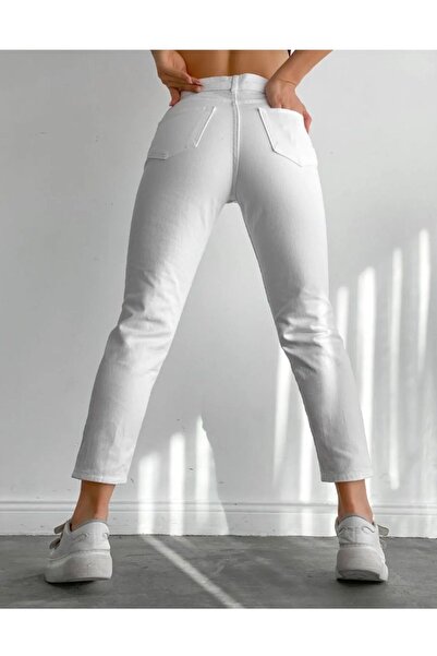 Shield Life Білі жіночі джинси з високою талією