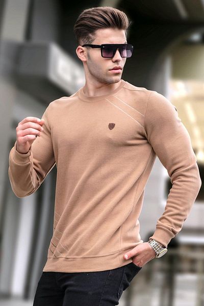 Madmext Πλεκτό πουλόβερ Biscuit Basic Crew Neck 5965