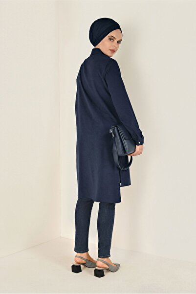 Alvina ÖNÜ FERMUAR DETAYLI ERKEK YAKA SÜET TUNİK 4698