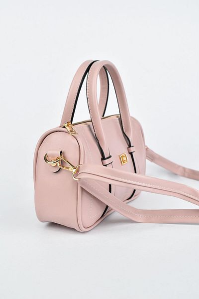 birizmoda Mini geantă de mână din piele pentru femei - pudra